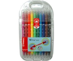Stabilo Trio 2in1 Flomasteriai, 10 spalvų