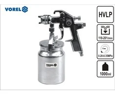 VOREL purškimo pistoletas HVLP 1000ml su apatiniu indu 80901