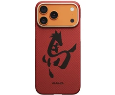PITAKA Edge Case Ink Horse Painting dėklas iPhone 17 Pro cinoberinis