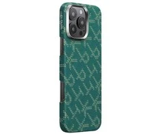 Pitaka Lytėjimo austas dėklas, PTK žalias / auksinis – iPhone 16 Pro