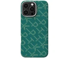 Pitaka Lytėjimo austas dėklas, PTK žalias / auksinis – iPhone 16 Pro