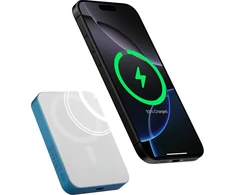 Pitaka Piniginė-išorinė baterija Piniginė-išorinė baterija Qi2, 10 000 mAh, šviesiai mėlyna