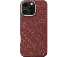 Pitaka lytėjimo austas dėklas, PTK Raudona/auksinis – iPhone 16 Pro