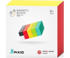 Magnetinių konstruktorių rinkinys PIXIO 50 elementų, vaikams nuo 6 metų, skatina kūrybiškumą, 6 spalvų
