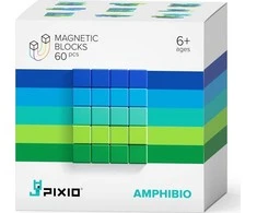 Pixio Amphibio magnetinių kaladėlių rinkinys, 60 vnt., 6+ metų vaikams, erdvinio mąstymo lavinimui, jūros spalvų