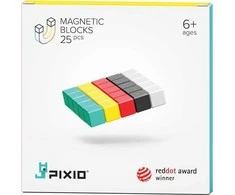 Pixio 25 magnetinių kubelių rinkinys kūrybai ir smulkių motorikos įgūdžių lavinimui, vaikams nuo 6 metų, įvairiaspalvis