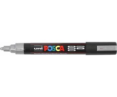 Žymeklis UNI Posca PC-5M, apvalus, 1.8 - 2.5 mm, sidabrinis