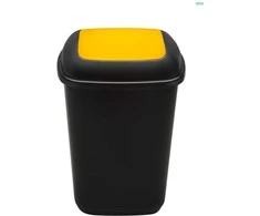 Šiukšliadėžė Plafor, 28 l, juoda/geltona