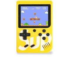 Dėklas Plaion GameBox R1 8bit Portatīvais Retro Spēļu Konsole ar 400 spēlēm 3'' LCD ar TV RCA kabeli Dzeltenā krāsā