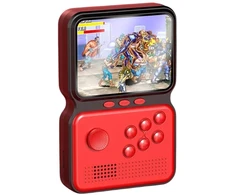 Plaion GameBox M3 16bit Pārnēsājamā Retro Spēļu konsole ar 900 spēlēm 3'' HD LCD / TV RCA kabelis Sarkans