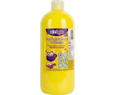 Plakatų dažai 1000 ml geltonos spalvos buteliuke STRIGO