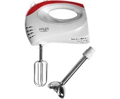 Plakiklis Adler | Mixer | AD 4212 | Hand Mixer | 300 W | Greičių skaičius 5 | Turbo mode | Baltas