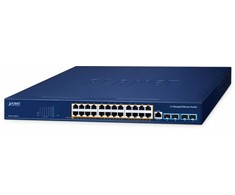 Šakotuvas Planet PLANET Layer 3 24-Port 10/100/1000T Zarządzany L3 Gigabit Ethernet (10/100/1000) Obsługa PoE Mėlyna