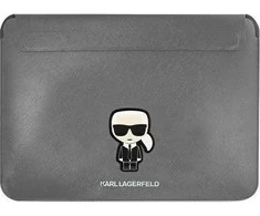 Nešiojamo kompiuterio dėklas 13" - 14" Karl Lagerfeld Saffiano Ikonik Karl (KLCS14PISFG) sidabrinės spalvos