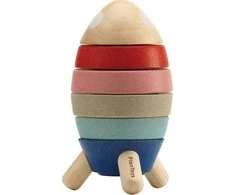 PlanToys edukacinė priemonė - žaislas Piramidė. Raketa. Stilinga (PT5402)