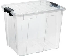 Dėžė su dangčiu Home Box Plast Team 40L/35.3x3.3x46.7cm permatoma/pilka