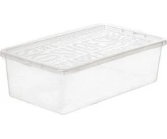 Dėžė su dangčiu avalynei Plast Team 34x19x11cm permatoma