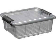Dėžė su dangčiu Home Box Plast Team 1.5L/7.2x20.5x17cm permatoma/pilka