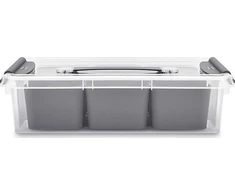 Plastikinė dėžė su dangčiu ir skyreliais Pro Box Plast Team 8L permatoma