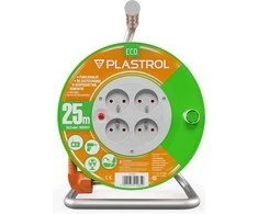 Plastrol Standartinis linijos būgno prailginimo laidas 25m H05V-F 3x1.5 4xGS 16A oranžinė (W- 98948)