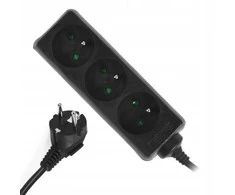 Plastrol PRZEDŁUŻACZ PS-370/3,0 E JUODA 3G+0 3M 10A W-98177