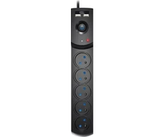 KEL Plastrol Listwa zasilająca przeciwprzepięciowa 5-gniazd + 2 x USB 5M juoda 10A 2300W W-100045