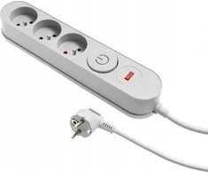 Plastrol maitinimo juosta Plastrol Filtras W-00016 maitinimo juosta su apsaugos nuo viršįtampių sistema, trimis lizdais, jungikliu, pilka