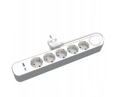 Plastrol Nuolatinis prailgintuvas, 5x schuko jungiklis ir 1xUSB A, 1xUSB C, 1,5 m, PS-570SWS+USBA+USBC/1.5 E, W-30009
