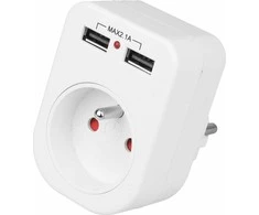 Plastrol Kištukinis lizdas su 2xUSB 2.1A R- 1USB įkrovikliu