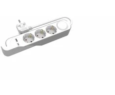 Plastrol 3 fiksuoti prailgintuvai su jungikliu ir USB A USB C lizdais, 3 m, schuko PS-370SWS+USBA+USBC/3 E W-30007