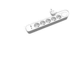 Plastrol Przedłużacz stały 5x su włącznikiem oraz gniazdami USB A USB C 5m PS-570WS+USBA+USBC/5 E W-30005
