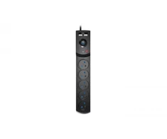 KEL Plastrol Przedłużacz surge protector professional 5 gniazd 2xUSB 3m 10A 230V 2300W juoda W-100044