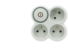 Plastrol Trijų krypčių kištukinis skirstytuvas su jungikliu R-31WS/B W-72008