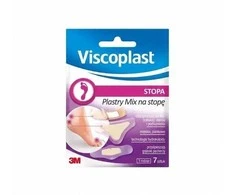 VISCOPLAST Mix pėdų pleistrai, 3 dydžiai, vokeliai, 7 vnt.