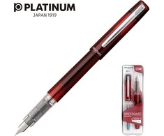 Platinum Pióro wieczne Prefounte Crimson Raudona, M, w plastikowym opakowaniu, na blistrze, bordo spalvos