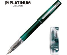 Platinum Amžinasis rašiklis Platinum Tamsus prefounte Emerald, M, plastiko pakuotės, ant lizdinės plokštelės, žalia