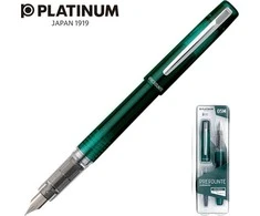 Platinum Amžinasis rašiklis Platinum Tamsus prefounte Emerald, M, plastiko pakuotės, ant lizdinės plokštelės, žalia