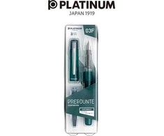 Platinum Platininis „Prefounte Dark Emerald“ plunksnakotis, F, plastikinėje pakuotėje, blisterinėje pakuotėje, žalia