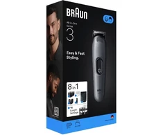 Braun AIO3540, Juoda, Pilka, 0,5 mm, 2,1 cm, Barzda, Ausys, Antakiai, Veidas, Ūsai, Nosis, Baterija, 50 min.
