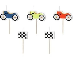 Party Deco Gimtadienio žvakutės "Lenktynės" spalvotos 5 vnt 2*3cm