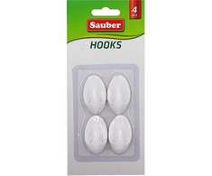 PNY Sauber Kabliukai 4vnt 2,3x4cm, ovalios baltos