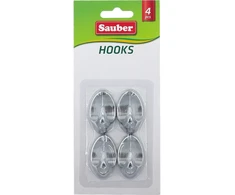 Sauber Kabliukai 4vnt 2,3x4cm, ovalios sidabras