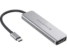 PNY CONCEPTRONIC ausinės USB-C->HDMI, 2xUSB-A, SD/TF, 100WPD, + 15cm g