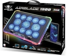 Podstawka chłodząca Spirit of gamer Spirit of Gamer Airblade 1300 RGB Nešiojamas kompiuteris Cooling Base – 17 Inch – Juodas