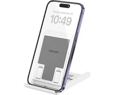 USAMS sulankstomas stovelis ofisui į telefonui arba planšetiniam kompiuteriui baltos spalvos ZJ073ZJ02 (US-ZJ073)