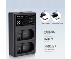 Dvigubas USB įkroviklis Nikon En-el15 D7000 D7500 D850 D750 K&amp;f Concept / Kf28.0006