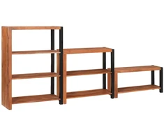 Knygų lentyna 6 aukštų 3 vnt. 80 x 30 x 110 cm Ruda