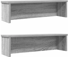 Virtuvės lentynos, sukraunamos, 2 vnt., pilkas, 50x15x16cm