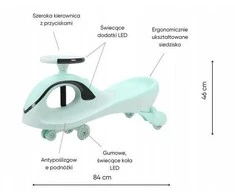 Vaikiškas Baby Mix G-Force žalias paspiriamas automobilis su LED apšvietimu ir gravitacijos varikliu