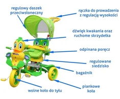 Roger Vaikiškas triratis Duck Bike žalias